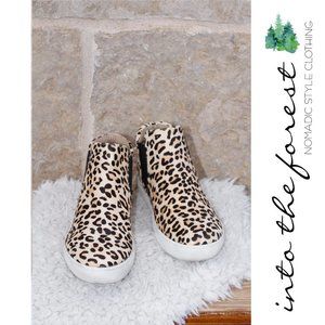 Coconuts Harlan Leopard Calf Hair High Top Slip On Sneakers Shoes Sz 8.5